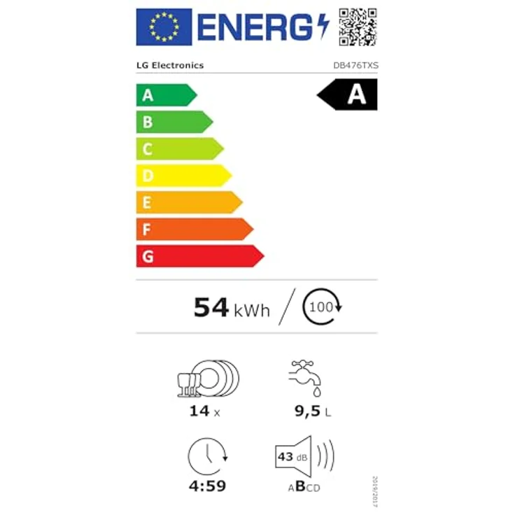 LG DB476TXS, vollintegrierbarer Geschirrspüler, 598 mm breit, 43 dB(A), Inverter Direct Drive®, QuadWash®, TrueSteam®, App-kompatibel – Bild 23