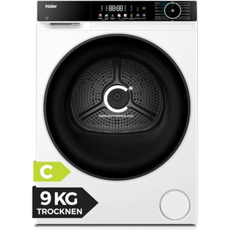 HAIER HD90-C657U1 Wärmepumpentrockner G5, 9 kg, intelligente Sensortechnologie, weiß – Bild 1