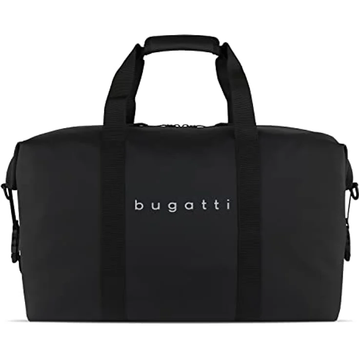 Bugatti Rina Reisetasche für Damen und Herren - Recycelte Sporttasche 35 L wasserabweisend - Trainingstasche, Fitnesstasche für Sport - Tasche für den Urlaub aus recyceltem PU, Schwarz – Bild 1