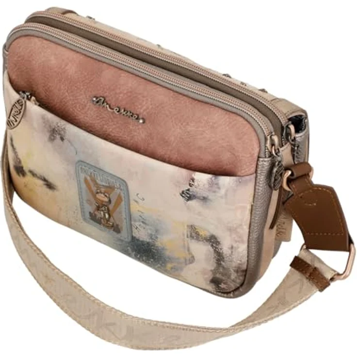 Anekke Hollywood Umhängetasche, Damen Handtasche aus Kunstleder mit 2 Hauptfächern, 25 cm, Mehrfarbig – Bild 5