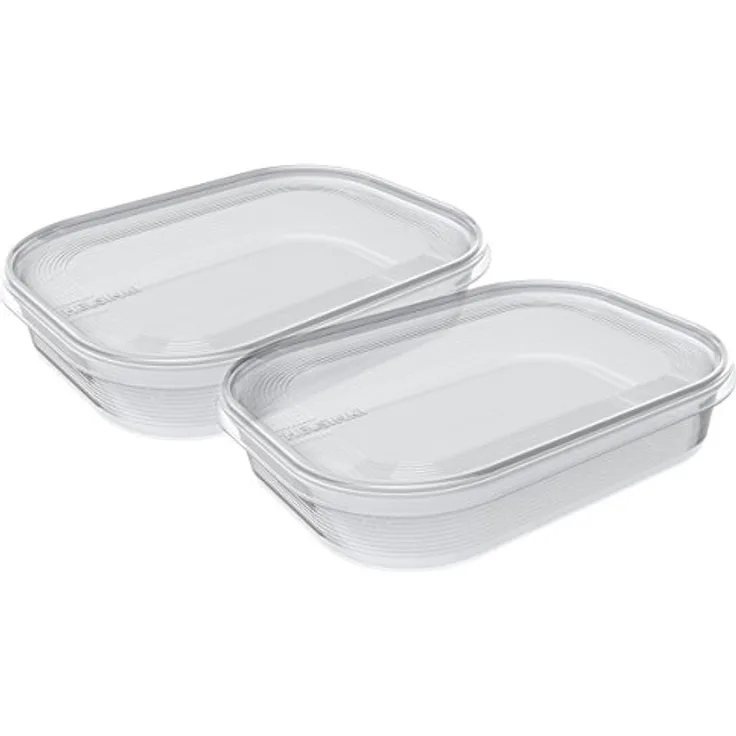 Plast Team Frischhaltebox Helsinki, 2-er Set Dosen, klar, BPA-frei, 2 x 700 ml, spülmaschinengeeignet, lebensmittelecht