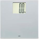 ADE Digitale Personenwaage XXL mit hoher Tragkraft bis 200 kg | leicht ablesbares Display 10,6 x 9,1 cm | silber