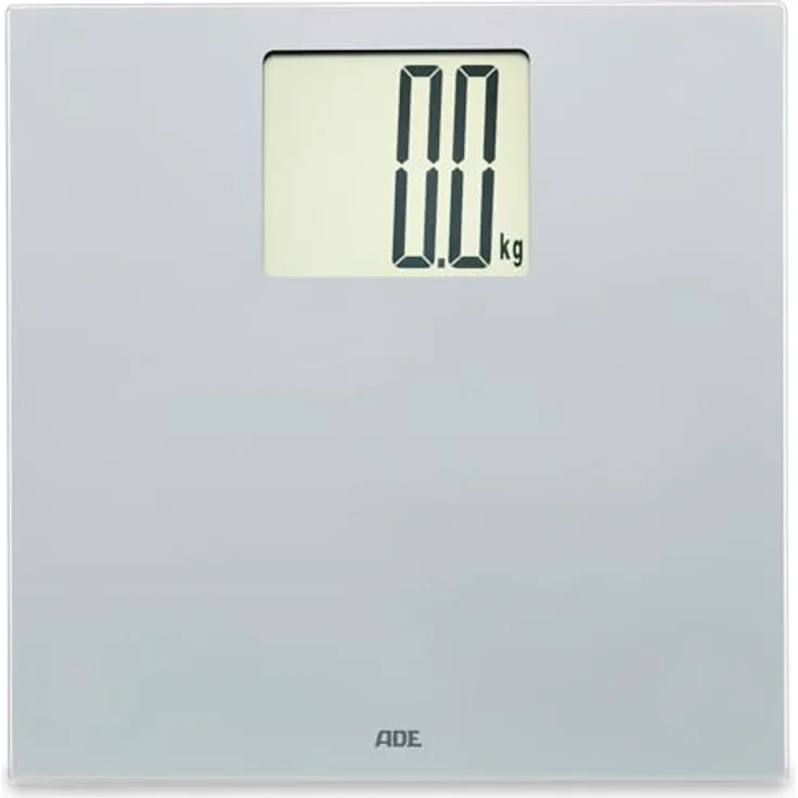 ADE Digitale Personenwaage XXL mit hoher Tragkraft bis 200 kg | leicht ablesbares Display 10,6 x 9,1 cm | silber – Bild 1