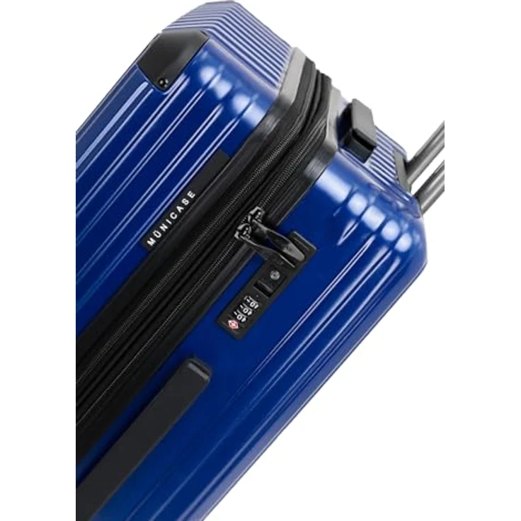 Münicase M816, Kabinentrolley 55cm mit TSA-Schloss, Teleskopgriff und 4 Rollen, Hartschale, Diamondblau, ca. 38 Liter Volumen – Bild 4