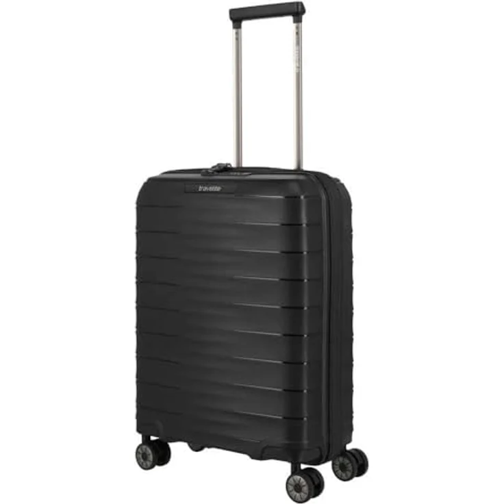 Travelite MOOBY 4-Rad Hartschalen Handgepäck Koffer klein, schwarz, 39 Liter, recyceltes Material, TSA Schloss, 55 x 40 x 20 cm, 2,3 kg – Bild 3