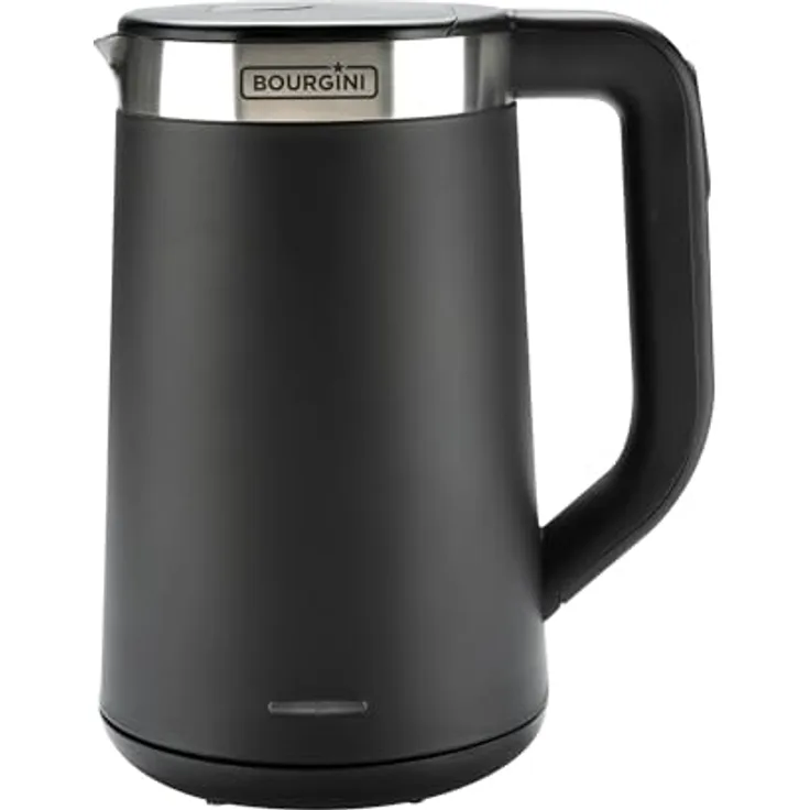 Bourgini Elements, Digitaler Wasserkocher, 1,7 Liter, Schwarz, GRS-e recycelte Materialien, präzise Temperaturwahl, Warmhaltefunktion