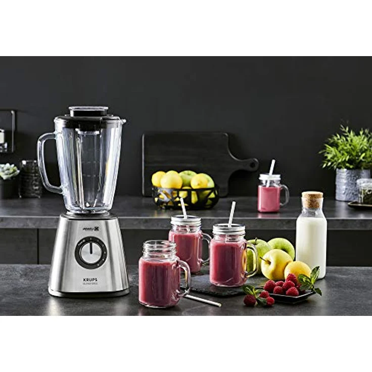 Krups KB 439D Blendforce+ Standmixer, 1600W, 5 Geschwindigkeitsstufen, Puls-Funktion, 1,75 L Behälter, silber  – Bild 5