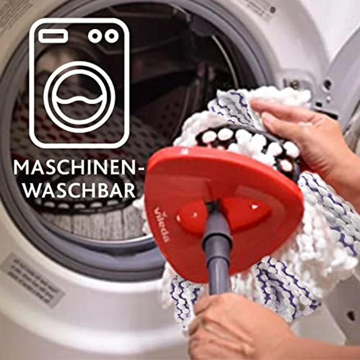 Vileda Turbo 3in1 EasyWring&Clean Wischmopp Ersatzköpfe, Mikrofaser Moppköpfe mit Kraftfasern für Vileda Turbo Sets, ideal für Hartböden, Farbe Lila Weiß, 1er Pack – Bild 4