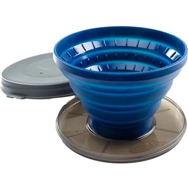 GSI OUTDOORS faltbare Kaffeefiltermaschine Größe 4, wiederverwendbar, blau für Outdoor & Camping