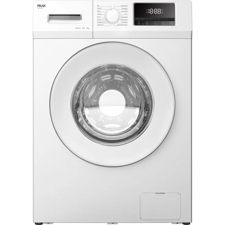 PKM Waschmaschine WA9-1415AI, Frontlader mit 16 Programmen, 9 kg Fassungsvermögen, 1400 U/Min, Weiß