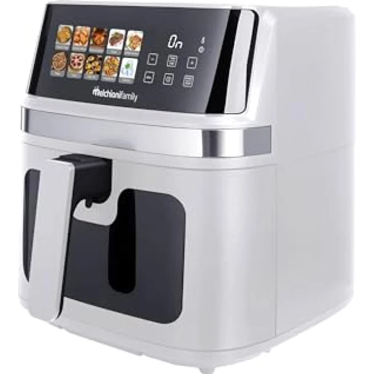 Melchioni Heißluftfritteuse Gaia Plus, 8 Liter, 2200 W, Doppelheizung für gleichmäßige Hitzeverteilung, LED-Steuerung mit 10 Programmen – Bild 1