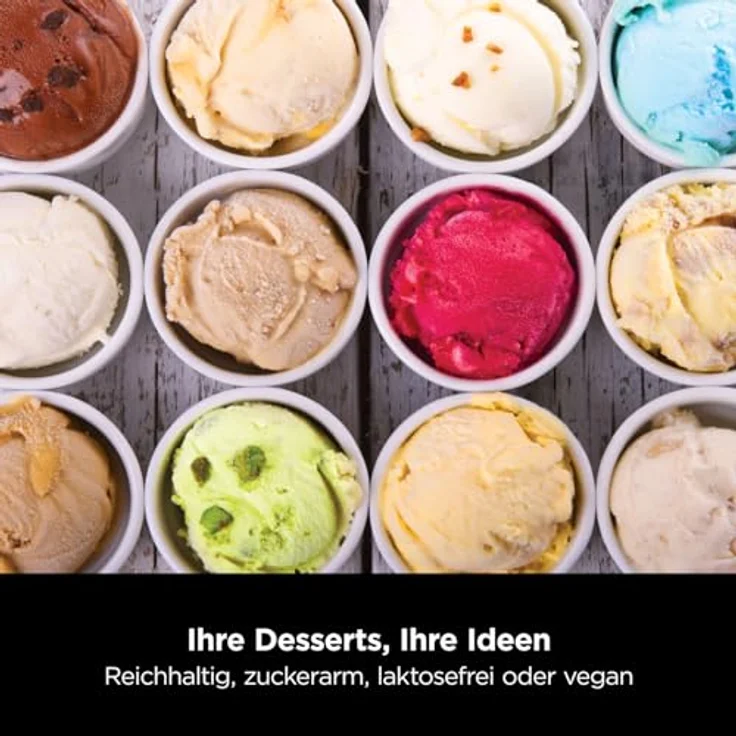 Ninja CREAMi NC300EUCP kupfer Eismaschine 473ml frozen Dessert 3 Behälter mit Deckel, 7 Prog. Eiscreme Gelato Sorbet Smoothie Bowl Milchshakes uvm. – Bild 8