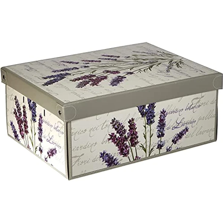 Aufbewahrungsbox mit deckel aus Karton, Geschenk kiste aus pappe, mit deckel 25x35x17,5cm MEHRFARBIG 1 STÜCK DUFTKASTEN LAVENDEL KLEIN, Stapelbox aus Pappe, box mit griffen – Bild 2