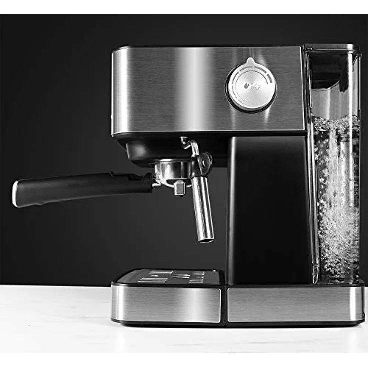 Cecotec Kaffeemaschine Power Espresso 20 Matic. für 1-2 Tassen,20 bar, 1'5 L,Siebträger mit Doppelauslauf, Milchaufschäumdüse, Tassenabstellfläche, 850 W, edelstahl – Bild 3
