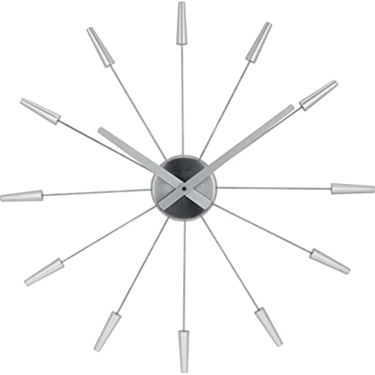 Nextime 2610zi Wanduhren, Metall und Kunststoff, Silberfarben, Ø 58 cm – Bild 1
