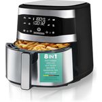 Heinrich´s Heißluftfritteuse HFR 8205, 1800,00 W, Air fryer, Fritteuse, Luftfritteuse, Touch-Display, 8 Programme