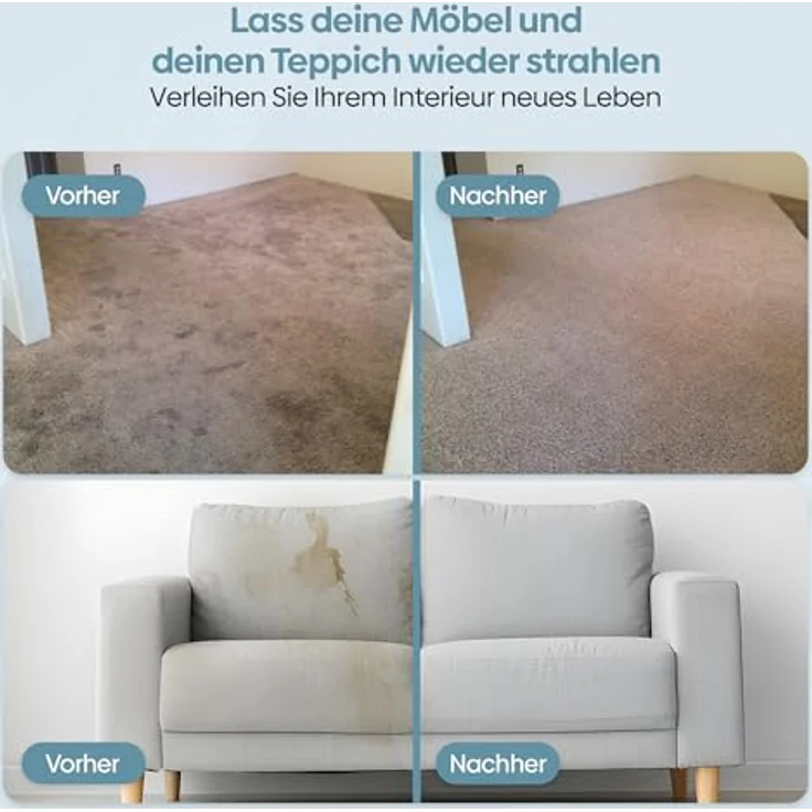 Olvy Waschsauger Teppichreiniger mit 1650W Leistung, 100°C Heißdampf und umfangreichem Zubehörset – Bild 2