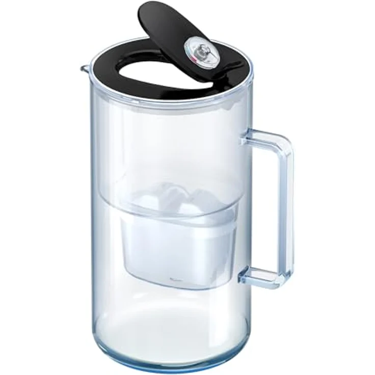 AQUAPHOR Glass Wasserfilter-Kanne aus Borosilikatglas, 2,5 L, Schwarz, inkl. 1 MAXFOR+ Kartusche zur Kalkreduzierung und Verbesserung des Geschmacks – Bild 4