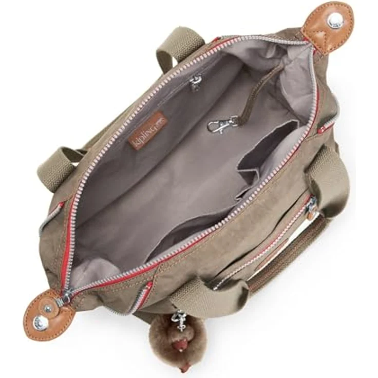 Kipling Art Mini Handtas, praktische Schultertasche mit abnehmbarem Umhängeriemen, True Beige C, Braun, mit 6 Nebenfächern und Schlüsselband – Bild 6