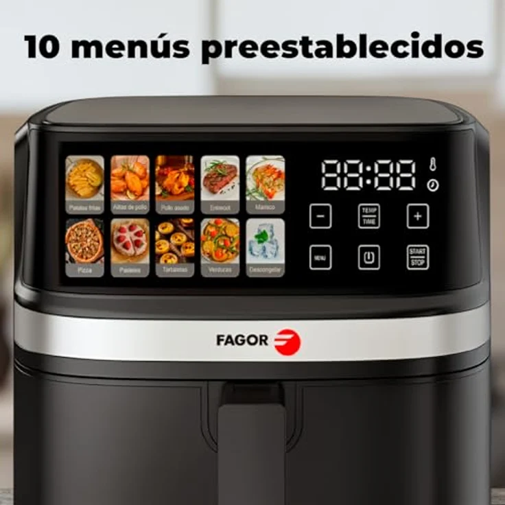 Fagor Naturfry Luxe, Luftfritteuse mit 2200 W, 8 l Fassungsvermögen, Touch-Bedienfeld mit 10 Funktionen, Temperaturregelung 80-200 °C – Bild 5