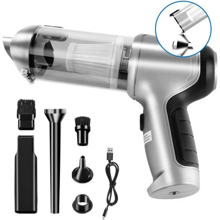 Tekoo Akku-Handstaubsauger 12000Pa, beutellos mit 80 W, bürstenlosem Motor, 2-in-1 Saug- und Blasfunktion für Auto & Heim