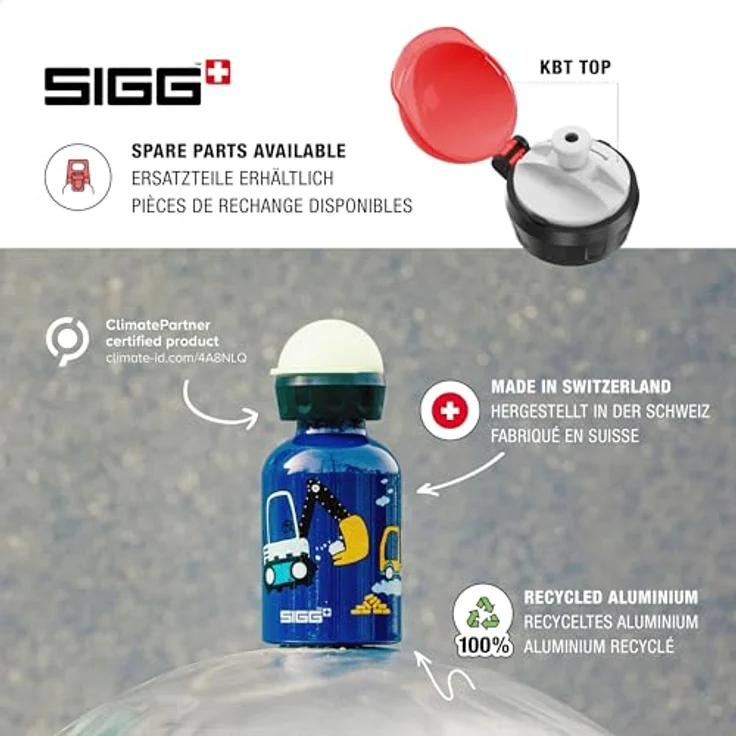 SIGG Orca Family Kinder Trinkflasche (0.3 L), schadstofffreie Kinderflasche mit auslaufsicherem Deckel, federleichte Trinkflasche aus Aluminium – Bild 4
