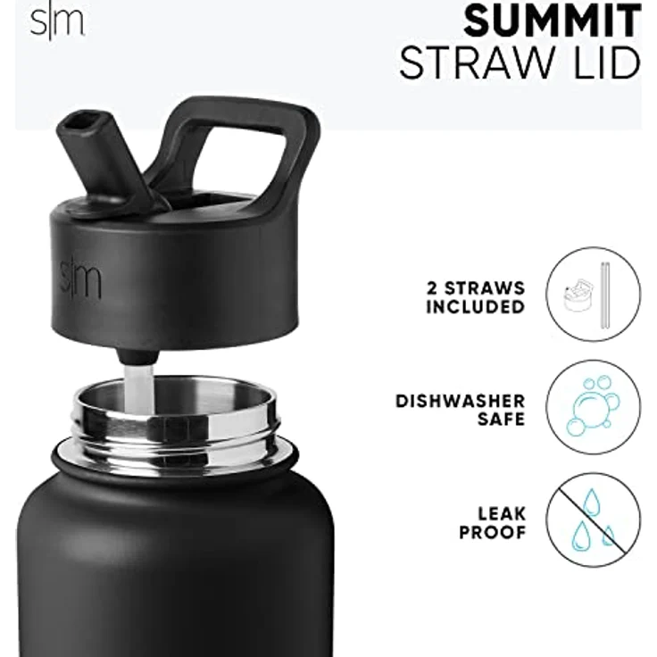 Simple Modern Water Bottle with Straw Lid Vacuum Insulated Stainless Steel Metal Thermos Bottles | Reusable Leak Proof BPA-Free Flask for Gym, Travel, Sports | Summit Collection | 22oz, Almond Birch – Bild 3