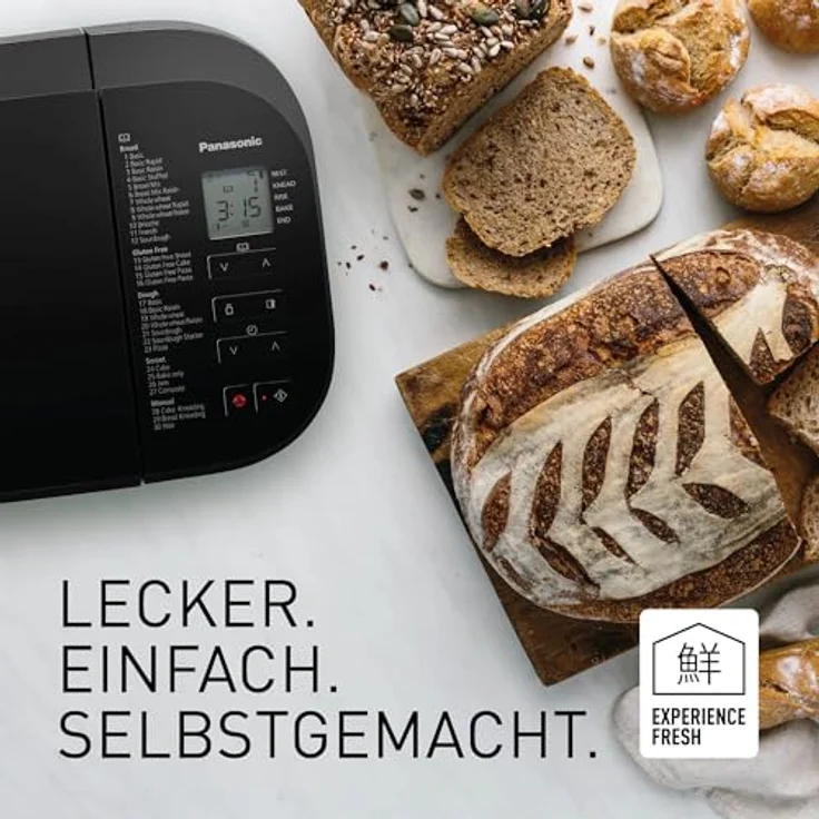 Panasonic SD-R2530 Brotbackautomat, 30 Programme, Timer, schwarz – Bild 2