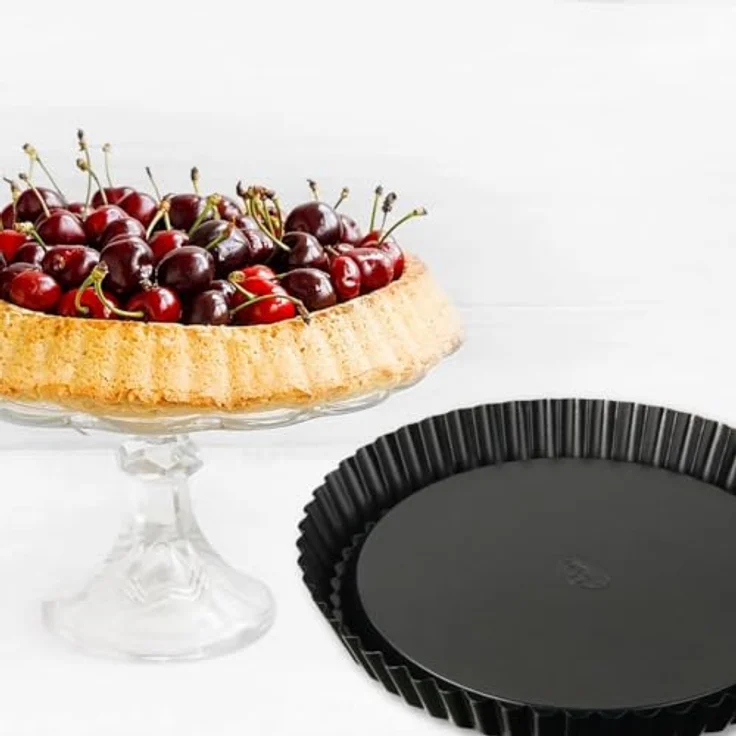 Dr. Oetker Obstkuchenform Ø 28 cm, klassische Backform für köstlichen Tortenboden, Quicheform aus Stahl mit Antihaftbeschichtung, Menge: 1 Stück – Bild 3