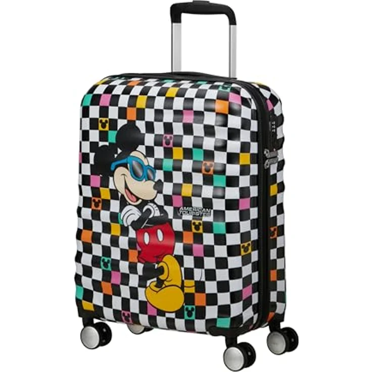 American Tourister Wavebreaker Disney FL - Spinner S, Handgepäck, 55 cm, 36 L, Mehrfarbig (Mickey Check) - Robuster Koffer aus ABS mit recycelter PET-Innenausstattung – Bild 1