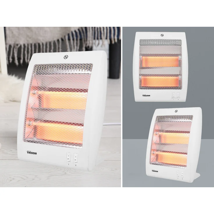 Setpoint 2er SET - Elektrischer Schnellheizer 800W, Quarz Heizlüfter mit 2 Heizstufen und Kippschutz für Zuhause & Camping