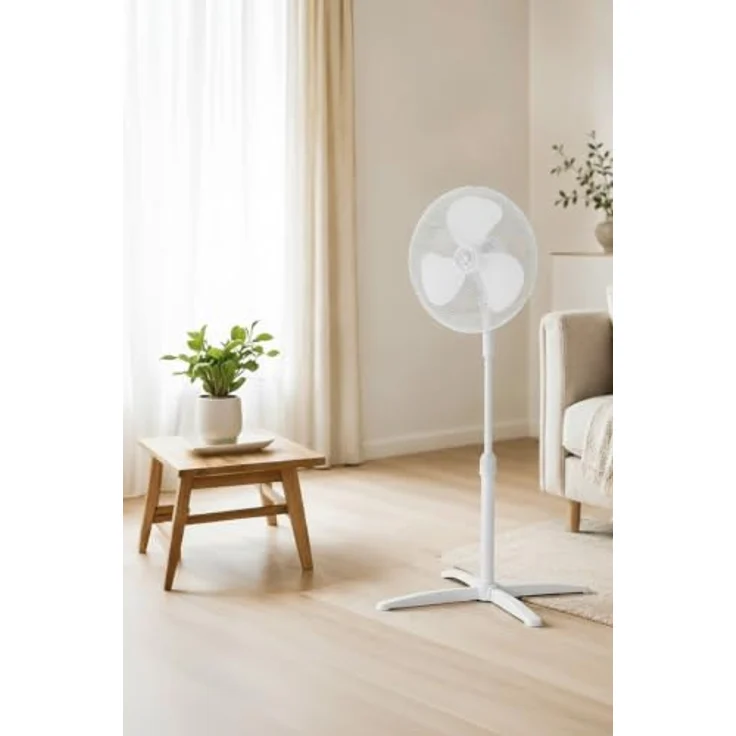 KUMTEL Standventilator, 40 cm mit 80° Oszillation, höhenverstellbar, weiß – Bild 4