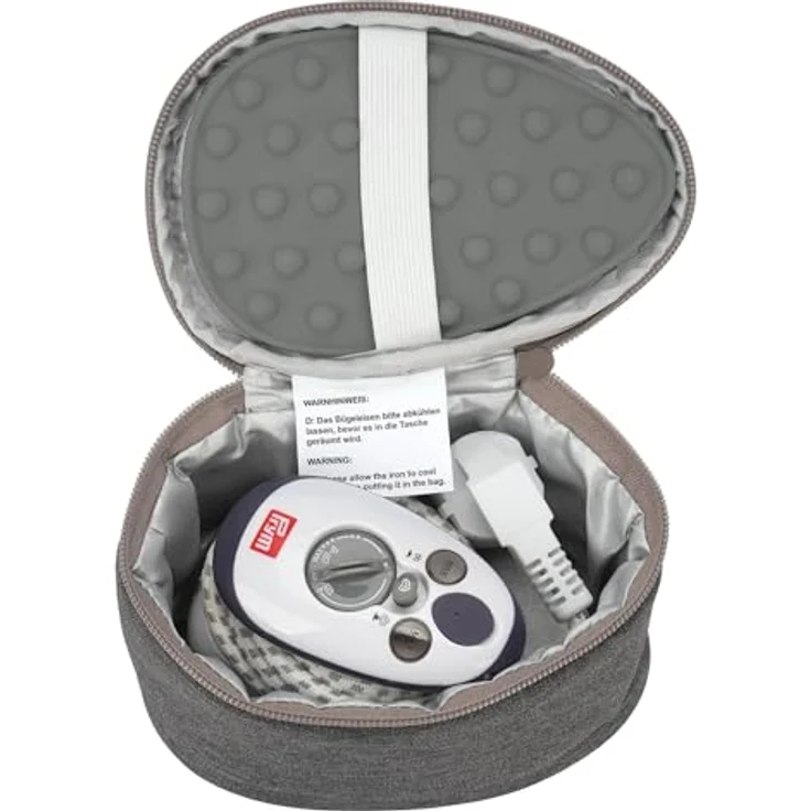 Semplix Prym Mini-Dampfbügeleisen Bundle, Reisebügeleisen mit Tasche und Silikonablage anthrazit/grau, 343 W – Bild 3