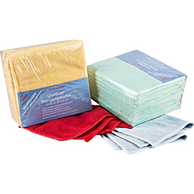 Clinotest Microfaser Spül-/Putztücher, 40x40 cm, 10er Pack, saugstark und weich, rot