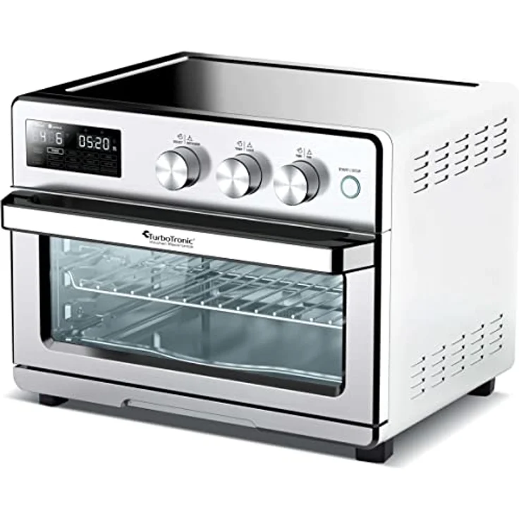 TurboTronic digitaler Heißluftofen - XXL 32 Liter mit Drehspieß für Hähnchen 5 in1 Mini Backofen, Dörrer & Power Heißluftfritteuse Airfryer ab 25°C – Bild 5