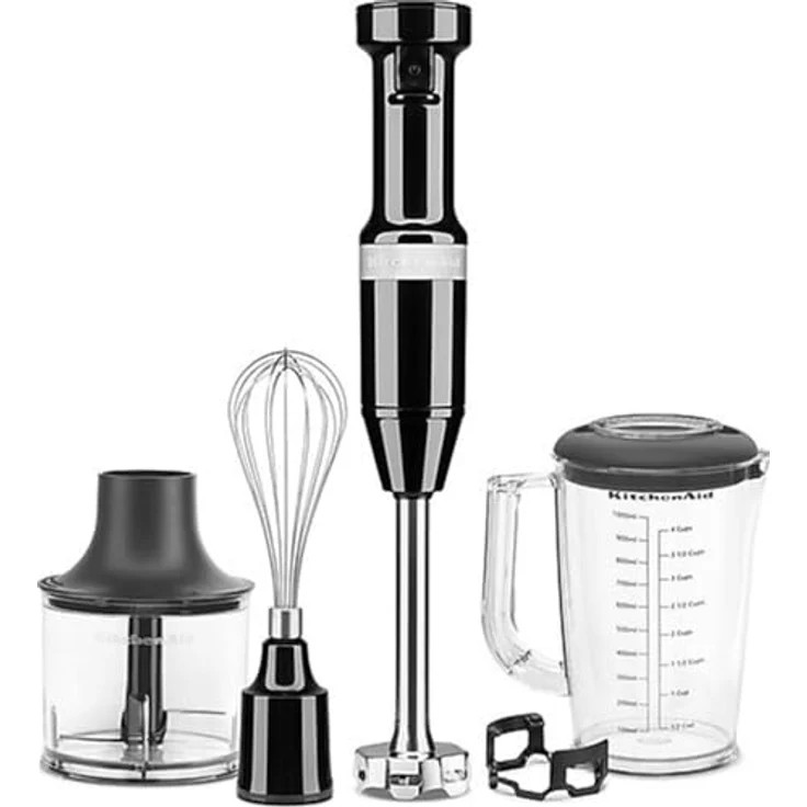KitchenAid 5KHBV83EOB Stabmixer 2021, 180W, 1L Mixerkrug, inkl. Zerkleinerer, Schneebesenaufsatz, onyx schwarz – Bild 3