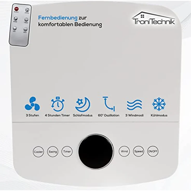 TroniTechnik Luftkühler LK04 Ventilator, inkl. Fernbedienung und Luftfilter – Bild 5