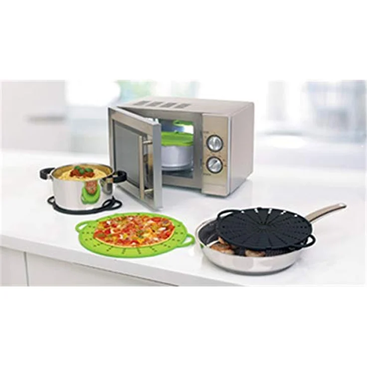 Emsa 514559 Spritzschutz, Ø 21 cm, Silikon, Anthrazit, Smart Kitchen – Bild 3
