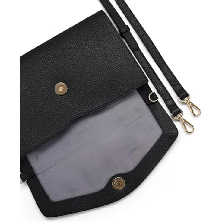 Lazarotti Bologna Leather Clutch, 23 cm Umhängetasche aus 100% Leder, schwarz – Bild 3