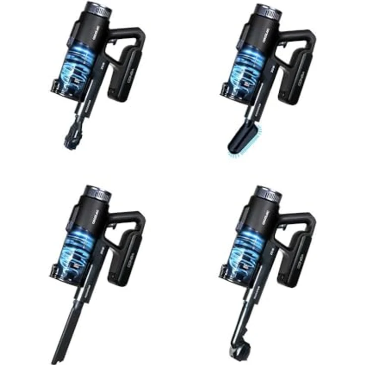Cecotec Akku-Stielstaubsauger Conga Rockstar 1500 Ray Ergowet Animal, 215 W, 12 kPa, 60 Minuten Autonomie, inklusive Jalisco-Bürste – Schwarz – Bild 3