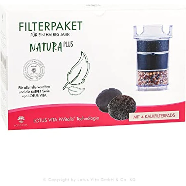 Lotus Vita Wasserfilter Halbjahres Ersatz Paket - 3x Filter 4x Kalkpad für ESPRIT, LOTUS, FAMILY, ONE, NATURA PLUS – Bild 2