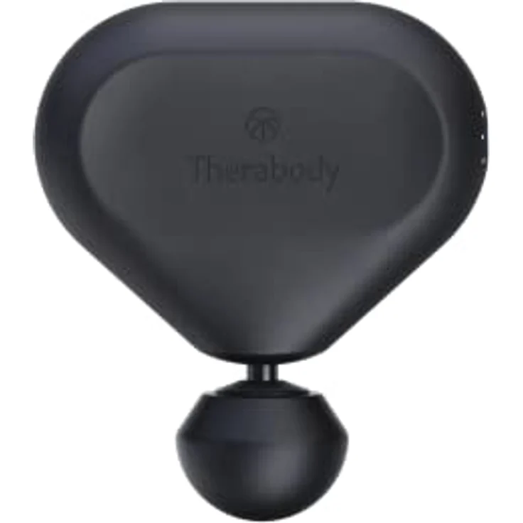 Theragun Mini 2.0 – Elektrische Handmassagepistole – Kompakte Tiefengewebebehandlung für unterwegs – Tragbares perkussives Massagegerät mit QuietForce Technology + 3 Schaumstoffaufsätze – Schwarz – Bild 3