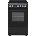 Daewoo F5EV15BL1DE Standherd mit Glaskeramik-Kochfeld/A/Garraumvolumen: 55 L / 5 Beheizungsarten mit Ober-/Unterhitze/Digitaler Timer / 4 Kochzonen/Schwarz