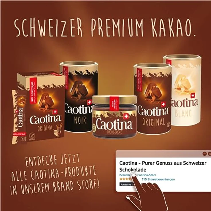 Caotina Noir Dose Kakaohaltiges Getränkepulver Zartbitter 500g – Bild 6