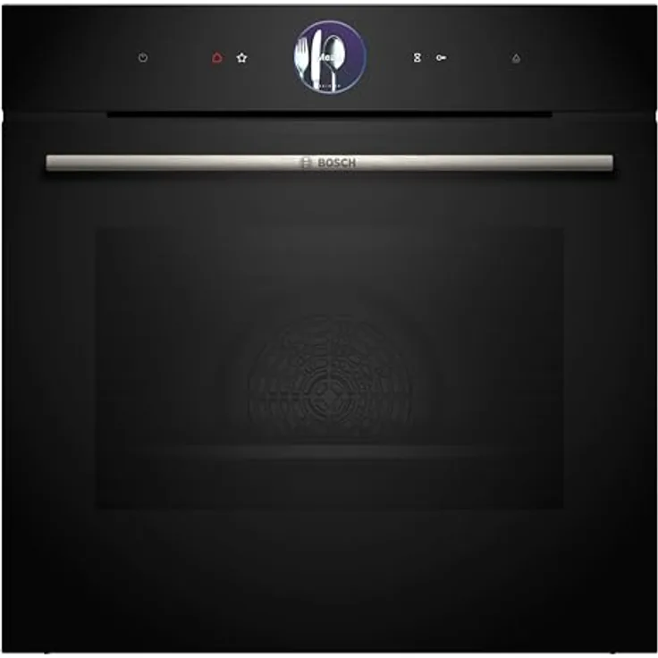 Bosch HSG7361B1, Einbau-Dampfbackofen, 60 x 60 cm, Schwarz, Made in Germany, Hydrolyse Selbstreinigung, Air Fry, Farb-Display, 4D Heißluft, Bosch Assist, Pizzastufe