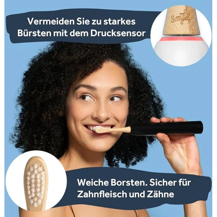 Smyle Schallzahnbürste mit Sensor – 3 Monate Akkulaufzeit, 5 Putzmodi, intelligentem Timer und wasserdicht (Weiß) – Elektrische Zahnbürste mit lebenslanger Garantie – Bild 5