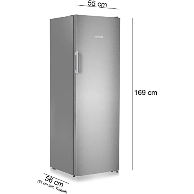 HEINRICHS Gefrierschrank, Freezer, No-Frost Schutz, 5x Gefrierschublade +1x Gefrierfach, LED-Display,Airflow, wechselbarer Türanschlag, Alarmfunktion, Temperatur:-14°C~-24°C, Heinrich´s (inox) – Bild 4
