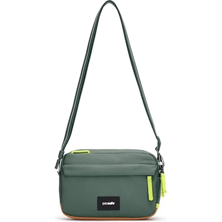 Pacsafe GO Crossbody Handtasche, schnittfest mit RFID-Schutz, Grün – Bild 2