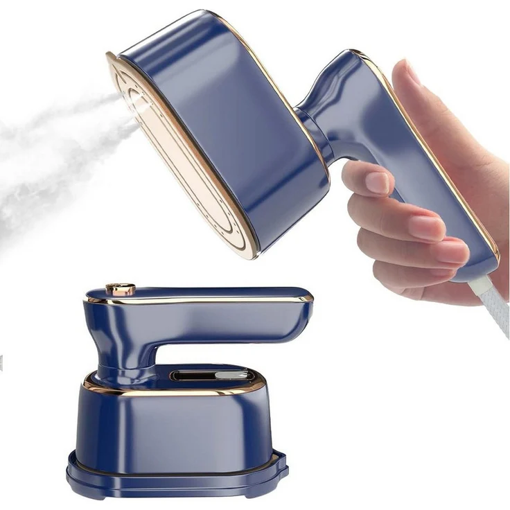 MOPUEA 2-in-1 Dampfbügeleisen, Faltbarer Hand-Dampfgarer mit 1000 W Leistung, 120 ml Wassertank, schneller Aufheizzeit von 20 Sek., blau
