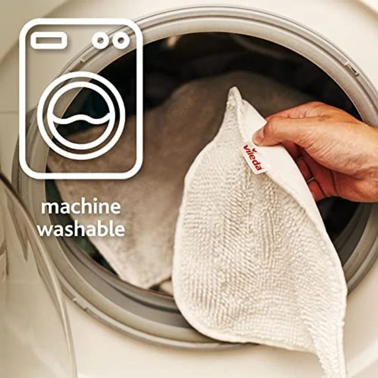 Vileda Steam Plus Dampfreiniger mit PowerPad, zusätzl. 2 Mikrofaser-Ersatzpads, entfernt bis zu 99,9% der Bakterien und Viren, für alle Böden, ideal für Teppiche, Eco-Verpackung – Bild 3